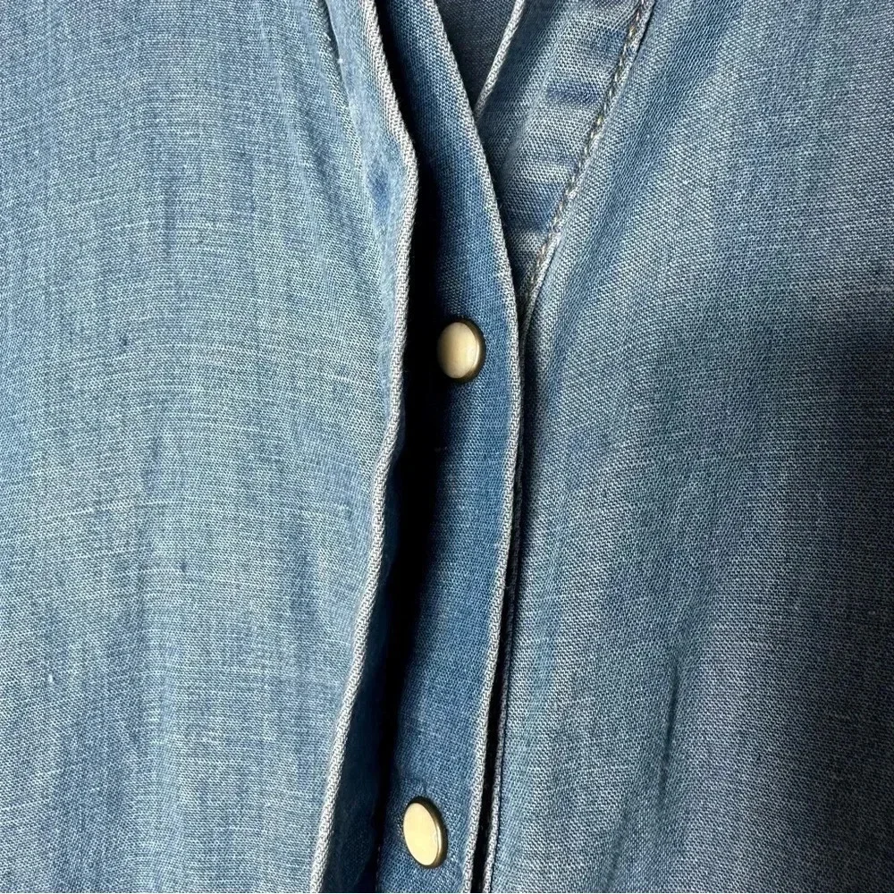 ALLSAINTS Chambray Calla Bay Linen Blend Shirt Dress Size 0 - Picture 8 of 11